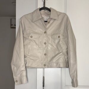 Cream Leather Jacket — Wilfred (Aritzia)